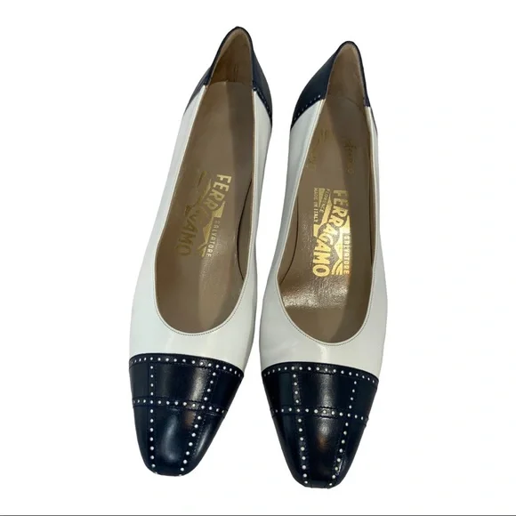 Salvatore Ferragamo Black and White Heels - Picture 11 of 11